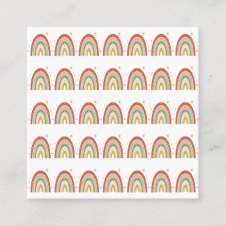 Boho Rainbow Pattern Neck Tie Square Business Card