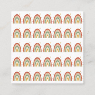 Boho Rainbow Pattern Neck Tie Square Business Card
