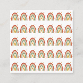 Boho Rainbow Pattern Neck Tie Square Business Card