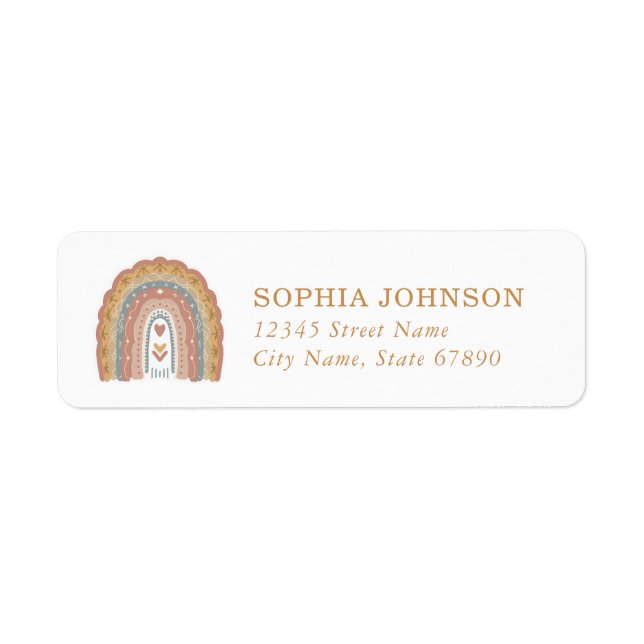 Boho Rainbow Return Address Labels (Front)