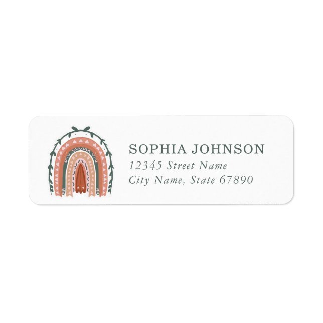 Boho Rainbow Return Address Labels (Front)