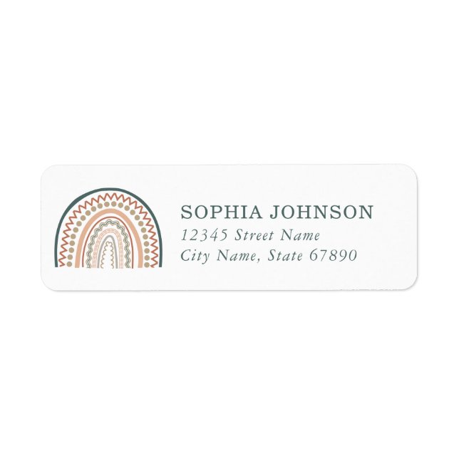 Boho Rainbow Return Address Labels (Front)