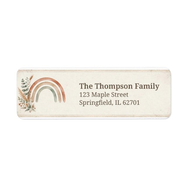 Boho Rainbow Return Address Labels (Front)