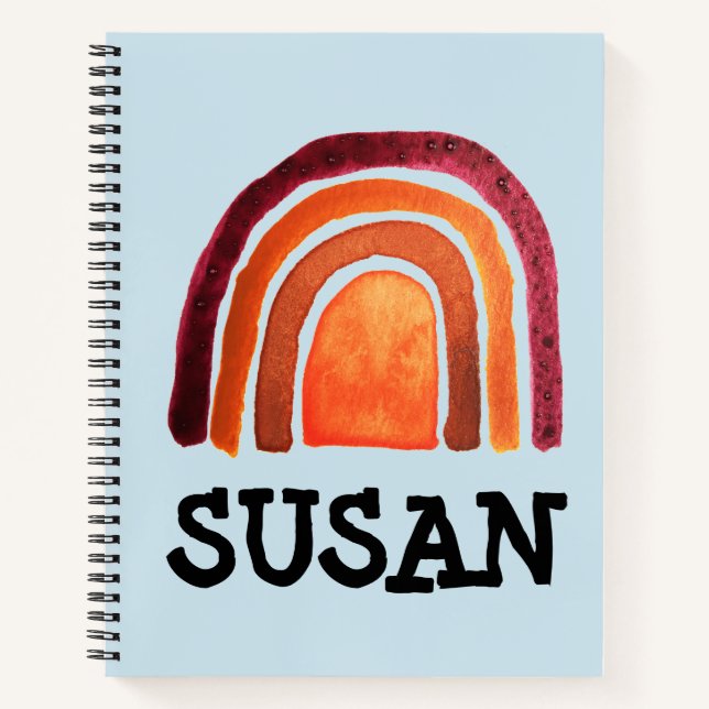 BOHO RAINBOW SPIRAL PERSONALIZED NOTEBOOK (Front)