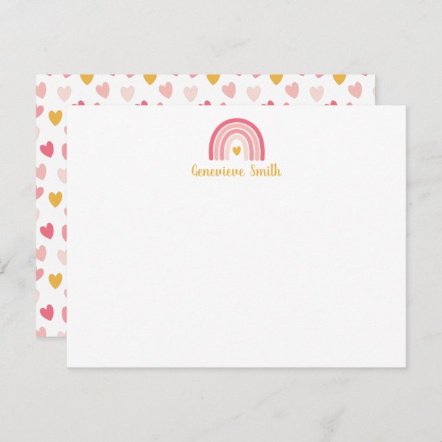 Boho Rainbow Stationery Note Card (Front/Back)