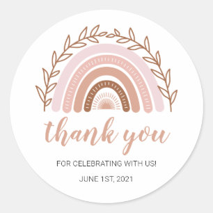 Boho Rainbow Stickers, Birthday   Shower Stickers