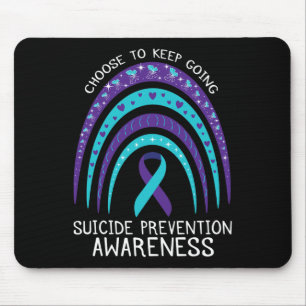 Boho Rainbow Suicide Awareness Mental Health  Mouse Pad