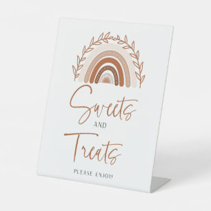 Boho Rainbow Sweets and Treats Baby Shower Sign