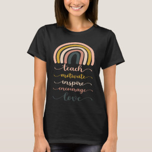 Boho Rainbow Teach Inspire Motivate Encourage T-Shirt