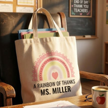 Boho Rainbow Teacher Thank You Appreciation
