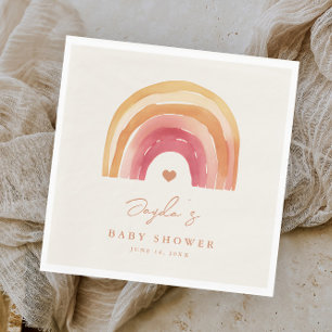 Boho Rainbow Terracotta Baby Shower Napkin