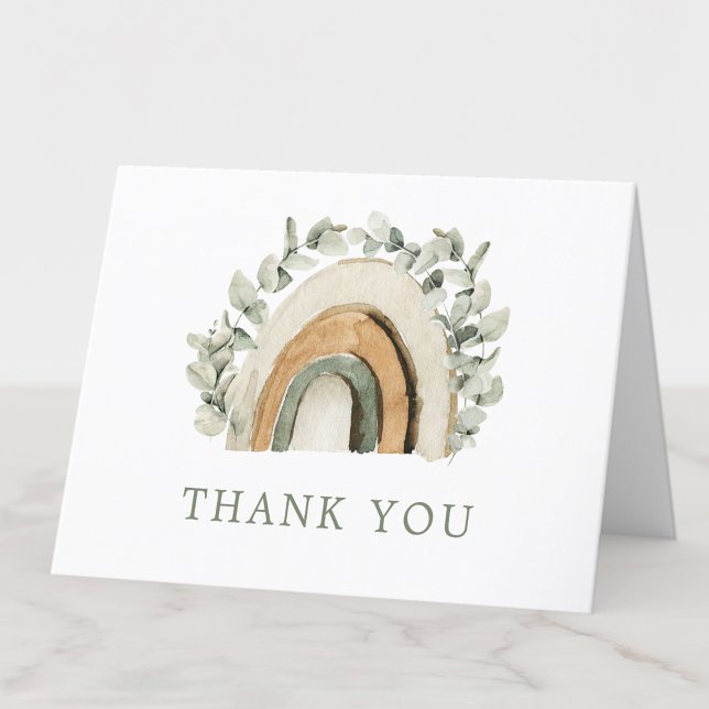 Boho Rainbow Thank You (Boho Watercolor Rainbow Thank You Card by Painted Paperie
)