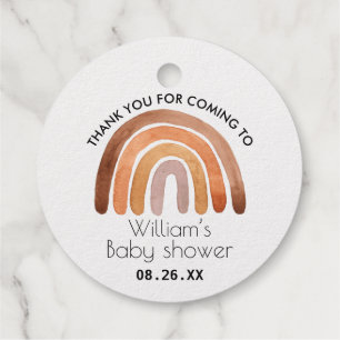 Boho Rainbow Thank You Baby Shower Favour Tags