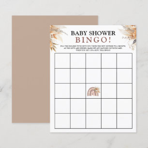 Boho Rainbow Theme Baby Shower Bingo Game