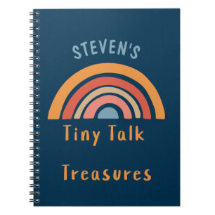 Boho Rainbow Tiny Talk Treasures Personalized  Notebook