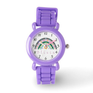 Boho Rainbow Trendy with Personalised Name  Watch