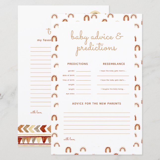 Boho Rainbow Tribal Plants Predictions Game (Front/Back)