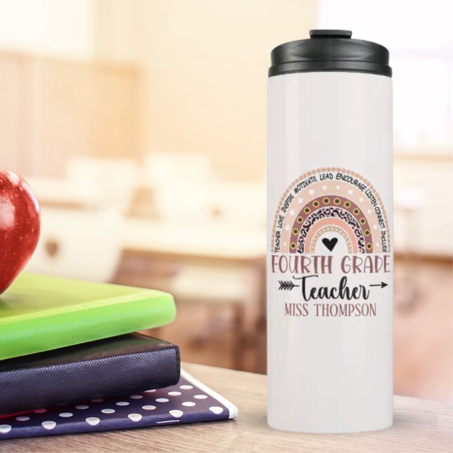 Boho Rainbow Tumbler for 4th Grade Teacher (Creator Uploaded)