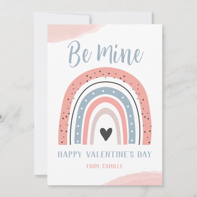 Boho Rainbow Valentines Card (Front)