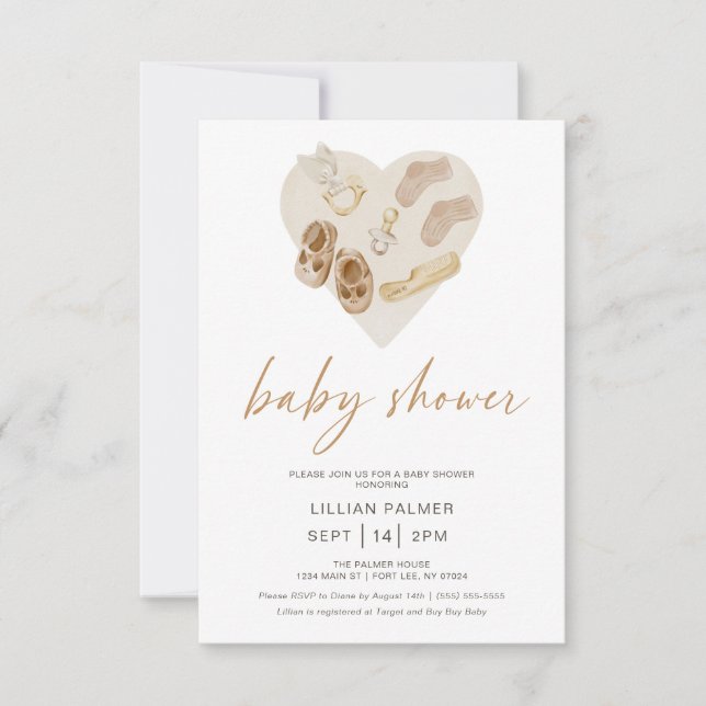 Boho Rainbow Watercolor Baby Shower Invitation (Front)