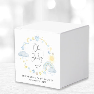 Boho Rainbow Watercolor Boy Baby Shower Favour Box