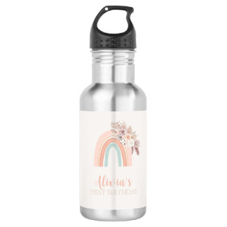 Boho Rainbow Watercolor First Birthday 532 Ml Water Bottle
