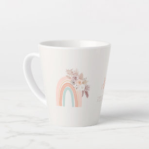 Boho Rainbow Watercolor First Birthday Latte Mug
