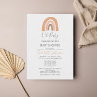 Boho Rainbow Watercolor Girl Baby Shower