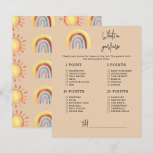 Boho Rainbow Whats in your purse baby shower