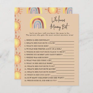 Boho Rainbow Who knows mummy best game
