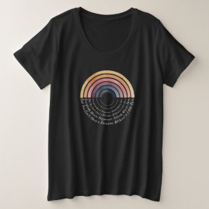 Boho Rainbow Wisdom: Happiness & Rain Quote Art Plus Size T-Shirt