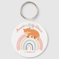 Boho rainbow with sleeping fox baby shower 