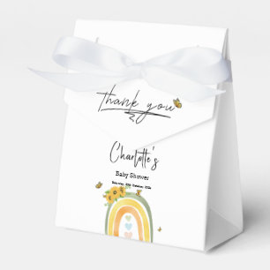 Boho Rainbow With Sunflowers Baby Shower Favour Box