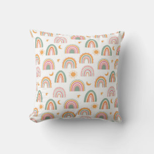 Boho Rainbows and Celestial Accents Cushion