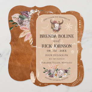 Boho Ranch Desert Tan Wedding Invitation