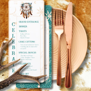 Boho Ranch Wedding Flat Program Menu