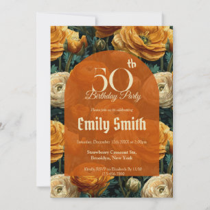 Boho Ranunculus Charm Wife’S Birthday Invitation