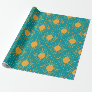 Boho Ray of Sun Turquoise  Wrapping Paper