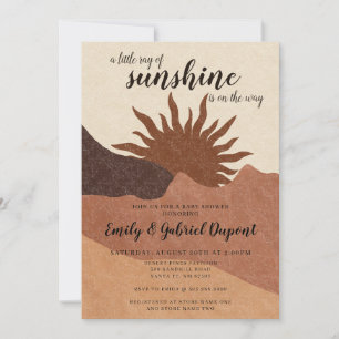 Boho Ray Of Sunshine Baby Shower Invitation