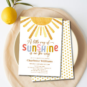 Boho Ray of Sunshine Baby Shower Invitation