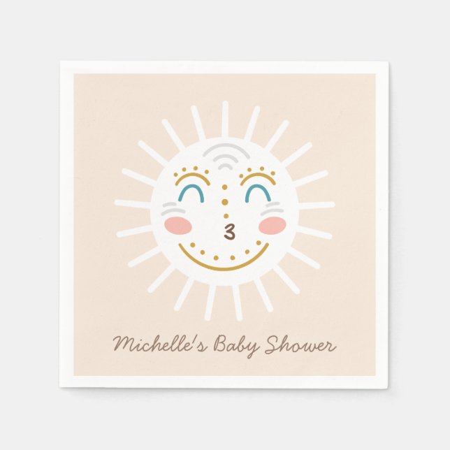 Boho Ray of Sunshine with Text Napkin (Front)