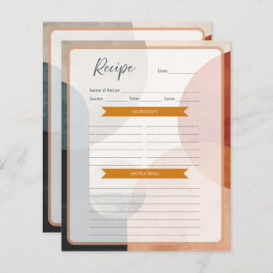Boho Recipe Paper Sheet