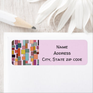 Boho Rectangles  Label