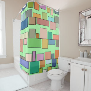 Boho Rectangles  Shower Curtain