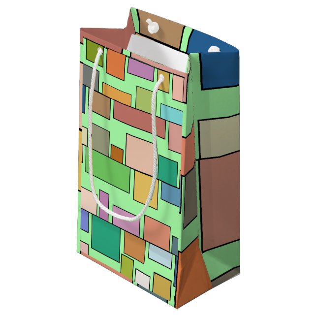 Boho Rectangles Small Gift Bag (Front Angled)