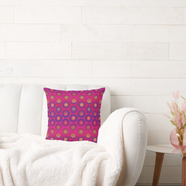 BoHo red and purple throw pillow (Couch)
