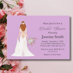 Boho Red Hair Hair Bridal Shower Invitation