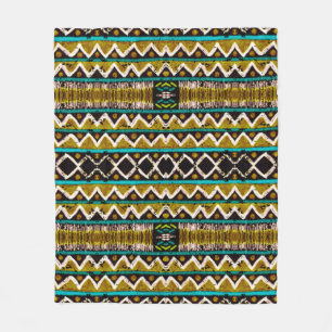 Boho repeat. Geometric seamless embroidery. Decora Fleece Blanket