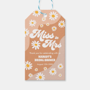 Boho Retro 70s Bridal Shower Miss To Mrs Favour Gift Tags