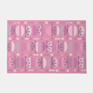 Boho Retro Bowls Lines Pink Doormat